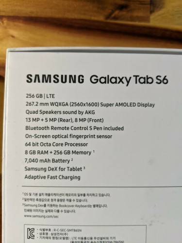 Samsung Galaxy Tab S6 256GB, LTE+Wi-Fi