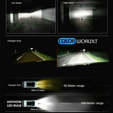 4-Sides 9003 H4 LED Headlight Kit Bulbs Hi/Lo Beam