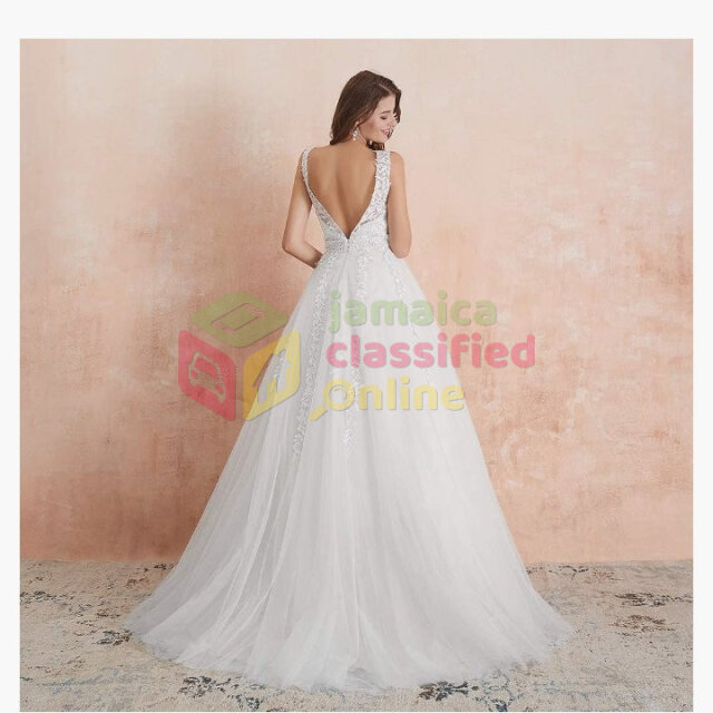 V- Neck Wedding Dress For Sale!!!