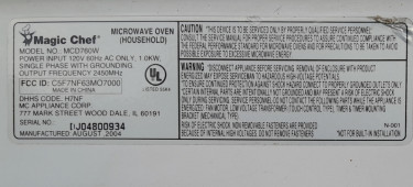 Magic Chef Microwave 