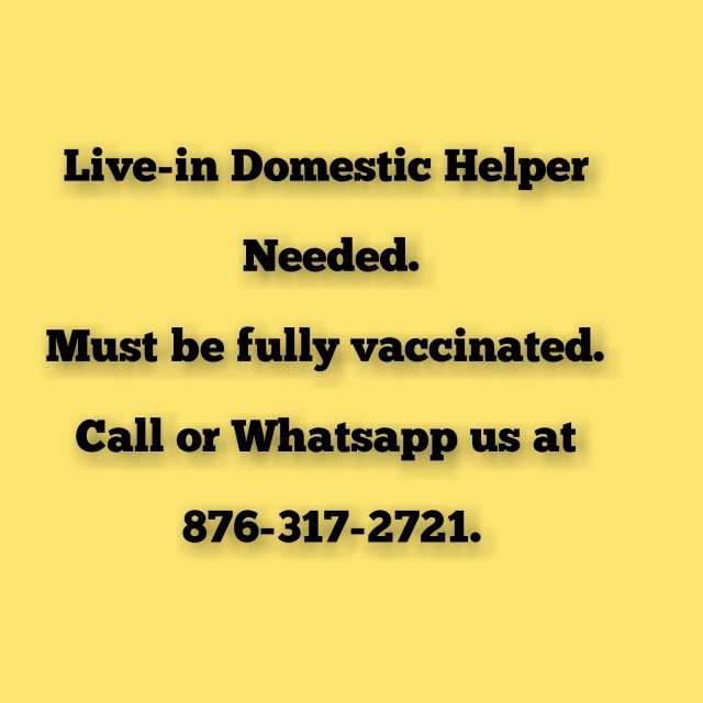 Live-in Helper Urgently Needed