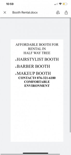 HairStylist Booth Makeup Artist Booth For Rent