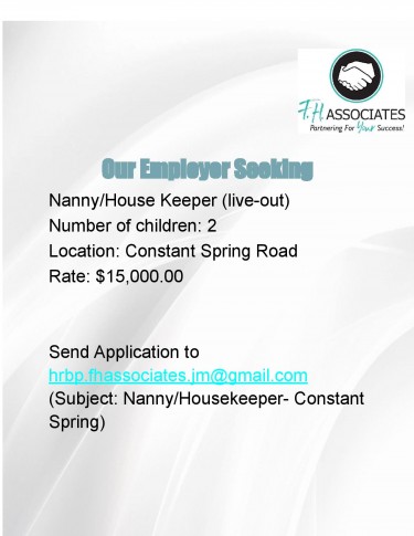 Nanny/ House Keeper (Live-out)