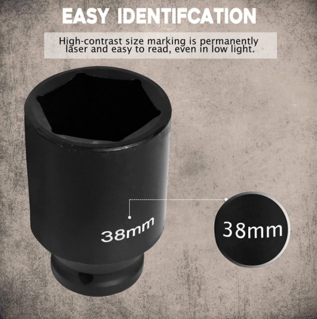 Deep Drive Impact Socket/ 6 Point Metric/ 29-38mm