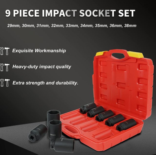 Deep Drive Impact Socket/ 6 Point Metric/ 29-38mm