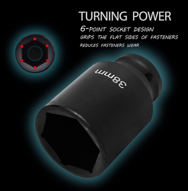 Deep Drive Impact Socket/ 6 Point Metric/ 29-38mm