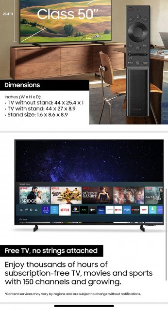 New Samsung 50 Inch AU8000 4K Smart TV