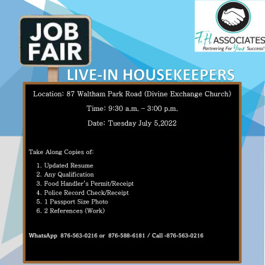Live-In House Keepers (Job Fair)