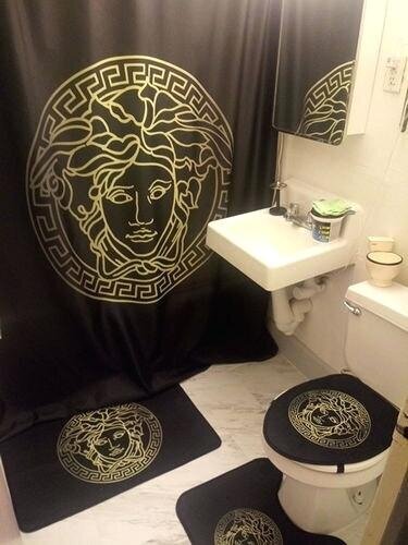 Versace Shower Curtains And Rug Set