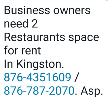 Need Restaurant Space .asp