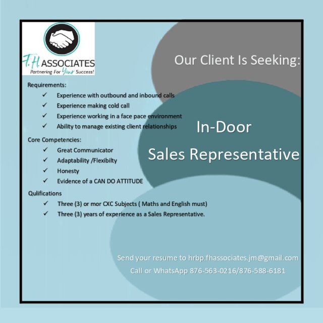 In-Door Sales Representative