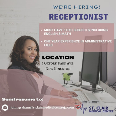 Now Hiring Full-time Receptionist