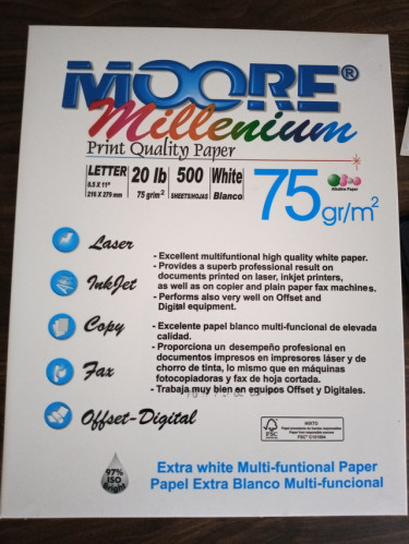 Printer Paper X500 Sheets (1 Ream)- Only $500