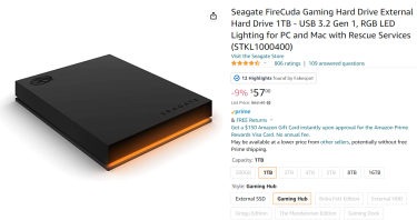 Seagate FireCuda Gaming External Hard Drive (NEW)