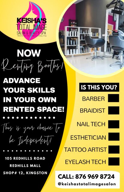 Renting Work Space - Beauty Salon