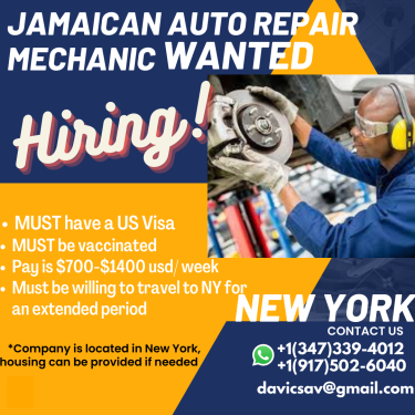 Auto Repair Mechanic Needed Full Time Jobs New York, USA