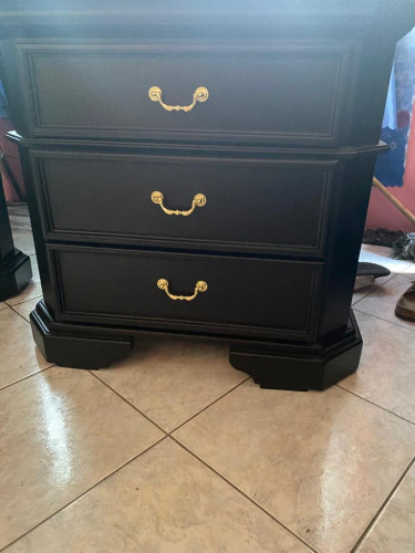 2 Mahogany Black Night Stands Or King Size Bedroom