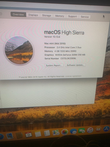Mid 2010 Apple Mac Mini 2.4GHz Intel Core 2 Duo 4G