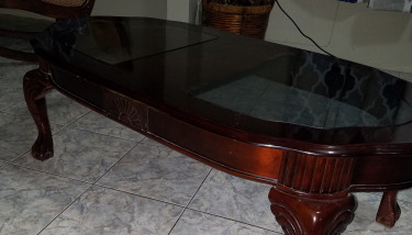 Large Glass Top Coffee Table With Two Side Tables