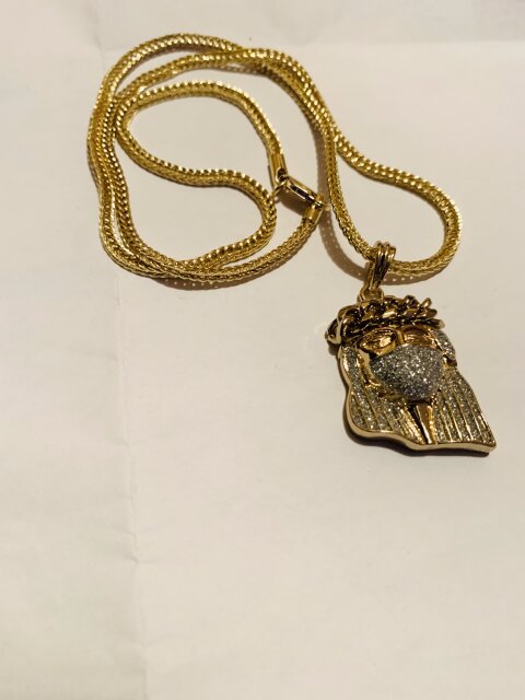 ***2 FOR 6000***14K PLATED ICED OUT JESUS PIECE