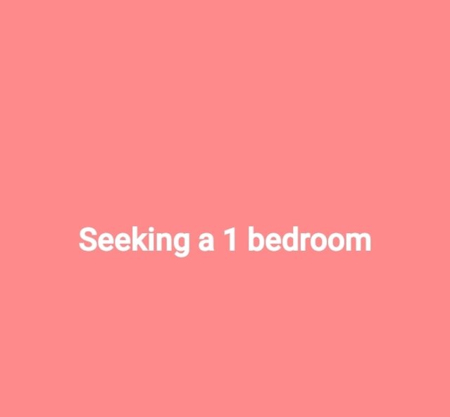 Seeking A 1 Bedroom