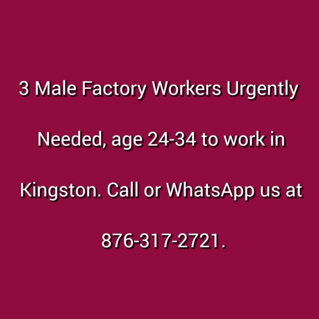Seeking Male Workers
