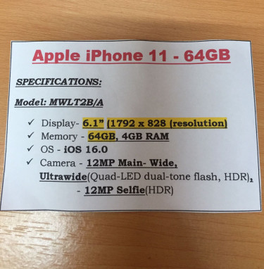 Apple IPhone 11 - 64GB 