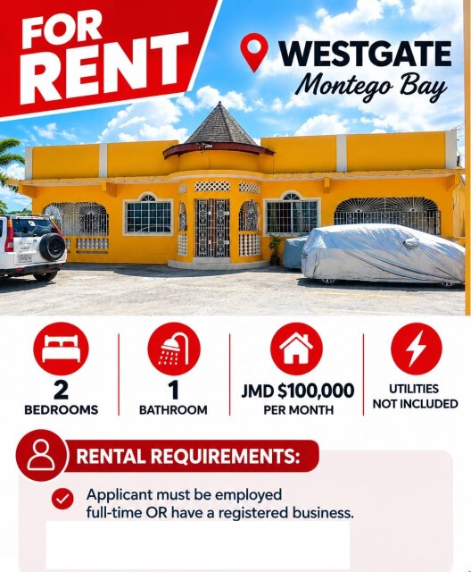 WESTGATE 2 Bedroom 1 Bath NON NEGOTIABLE $100,000 Apartments Montego Bay