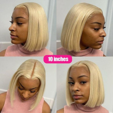Blond 613 Bob Lace Wig 10 Inches