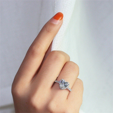 Heart Cubic Zirconia 925 Sterling Silver Ring