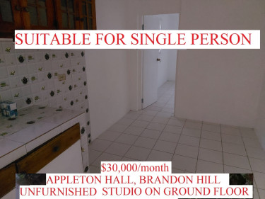 APPLETON HALL , BRANDON HILL 1 BEDROOM $30,000