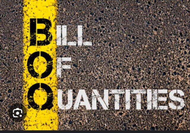 NHT Bill  Of Quantity For Construction