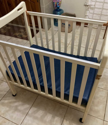 Giveaway Price!!! Crib With Mattress On Wheels 