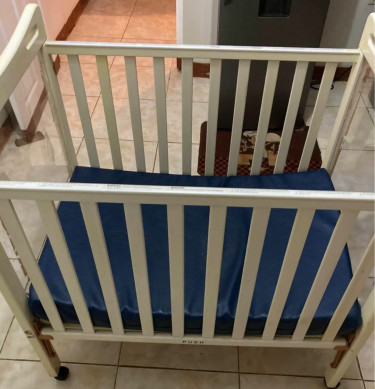 Giveaway Price!!! Crib With Mattress On Wheels 