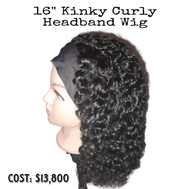 16 Inch Kinky Curly Headband Wig