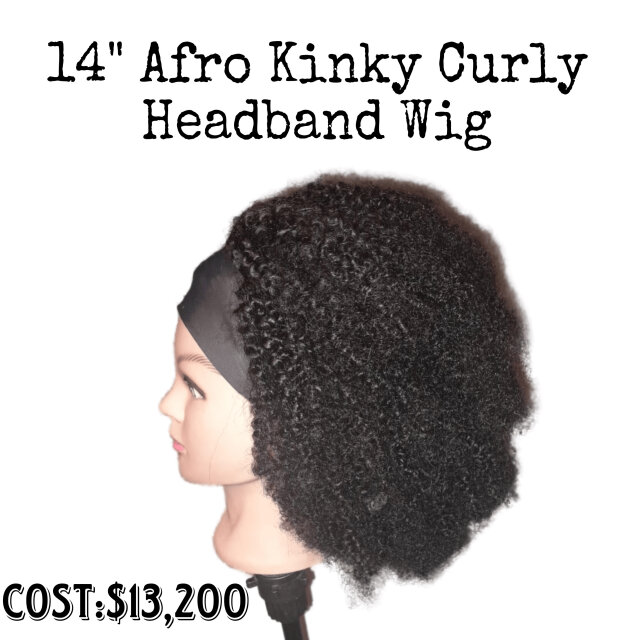 14 Inch Afro Kinky Curly Headband Wig