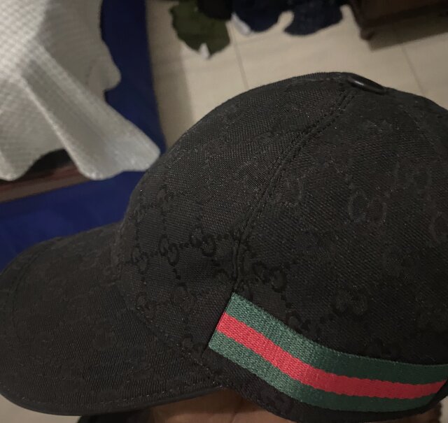 Original Black GG Canvas Baseball Hat With Web