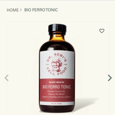 Bio Ferro Tonic (Heart Health) 237ML (Dr. Sebi) Healthcare Services JoelServices