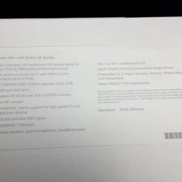 Apple IMac (Retina 5K, 27-inch, Mid 2015)