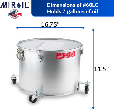 Miroil 60LC Deep Fryer Filter Pot With Wheels 
