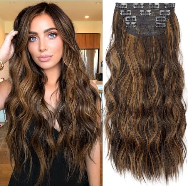 Clip In Hair Extensions  Mix Synthetic Hair