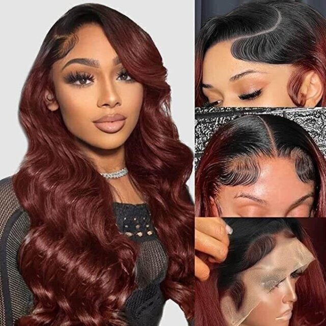 Pre-Order Ombre Reddish Brown Human Hair Wig
