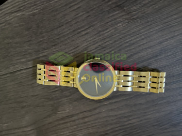 Movado Esperanza Black Museum Gold Tone Wrist 