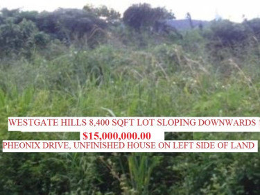 WESTGATE HILLS 8,400sqft LOT SLOPE DOWN $15 MILL