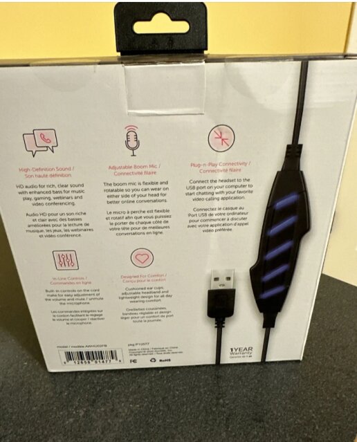 Aluratek Wired USB Headset