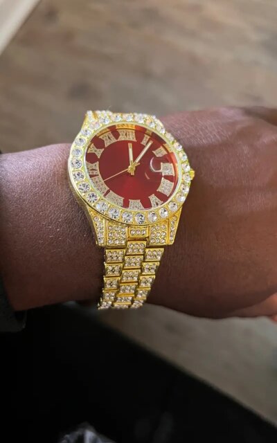 Red Rhinestone Watch Set