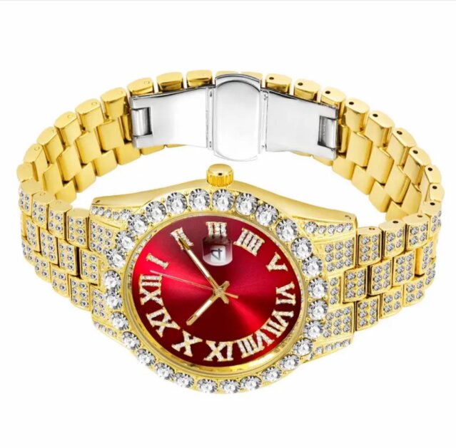 Red Rhinestone Watch Set