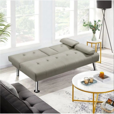 Brand New Modern Leather Futon Sofa Bed