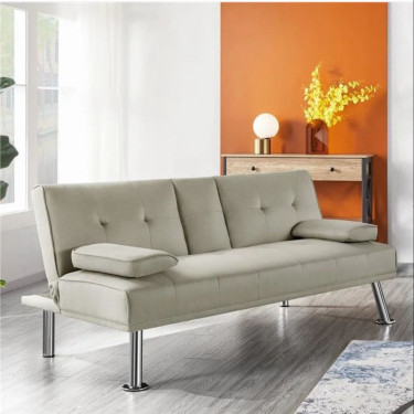 Brand New Modern Leather Futon Sofa Bed