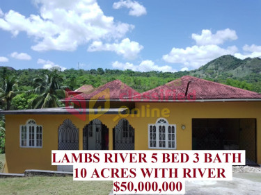 5 Bedroom 3 BATH 10 ACRES WITH RIVER $50MILLION Houses LAMBS RIVER